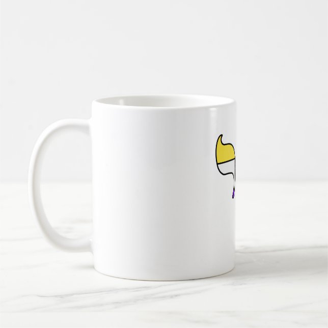 Caneca De Café Chá da Bandeira do Orgulho Não Binário (Esquerda)