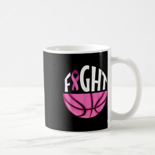 Caneca De Café Chá de basquete cor-de-rosa para sensibilização do