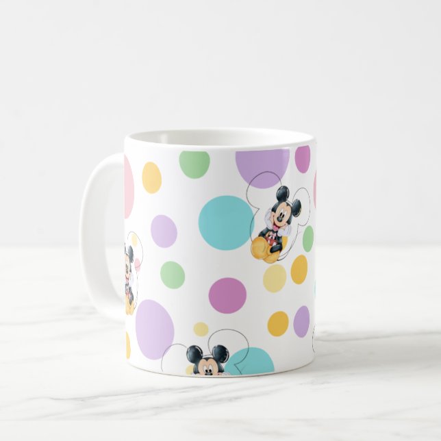 Caneca De Café Chá de Bebê de Mickey Mouse com Bolinhas (Frente Esquerda)