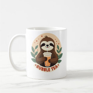 Caneca De Café Chá de Bolha de Preguiça Vintage Arte de Animal Re