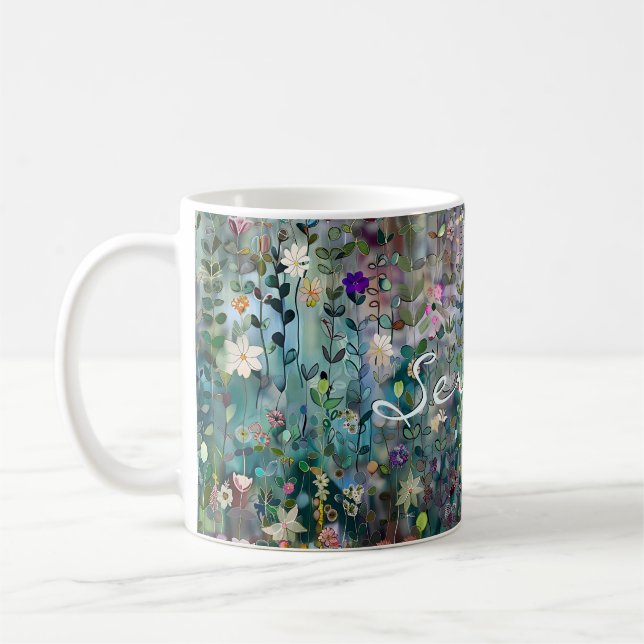 Caneca De Café Chá de Flor Selvagem Personalizada Bonito (Esquerda)
