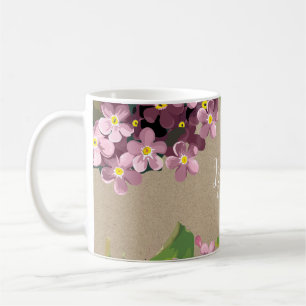 Caneca De Café Chá de fraldas cor-de-rosa, novo bebê floral