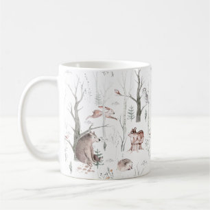 Caneca De Café Chá de fraldas de Amigos da Floresta de Aquarela