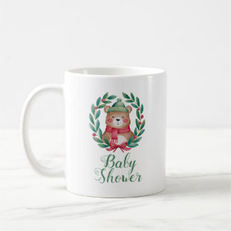 Caneca De Café chá de fraldas de aquarela de urso fofo