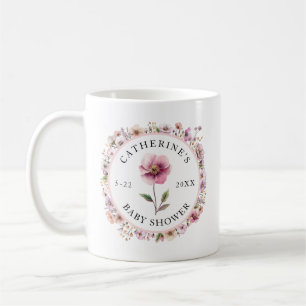 Caneca De Café Chá de fraldas de flor silvestre, cor-de-rosa, Mug