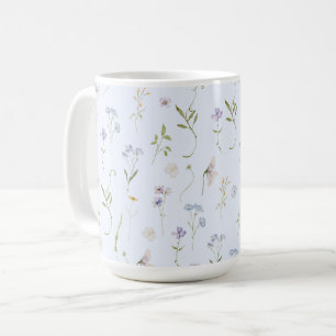 Caneca De Café Chá de fraldas de Verão Floral elegante de Flor Az