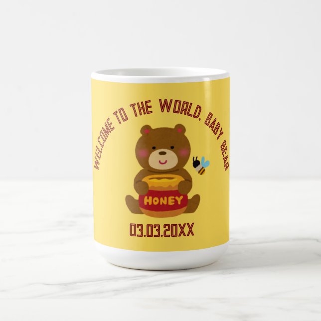 Caneca De Café Chá de fraldas do Tema do Urso Bonito (Centro)