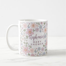 Caneca De Café Chá de fraldas Floral Personalizado