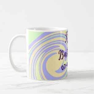 Caneca De Café Chá de fraldas verde roxo de boho marble moderno