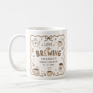 Caneca De Café Chá de Noiva Caprichoso Amor está Preparando Café