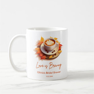 Caneca De Café Chá de Noiva de Café Fall Autumn Love is Brewing 