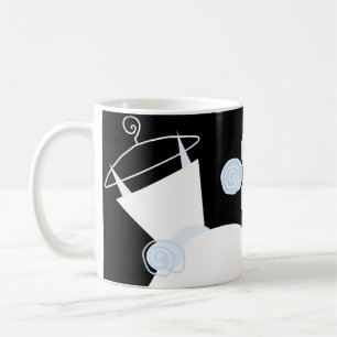 Caneca De Café Chá de panela azul de casamento preto