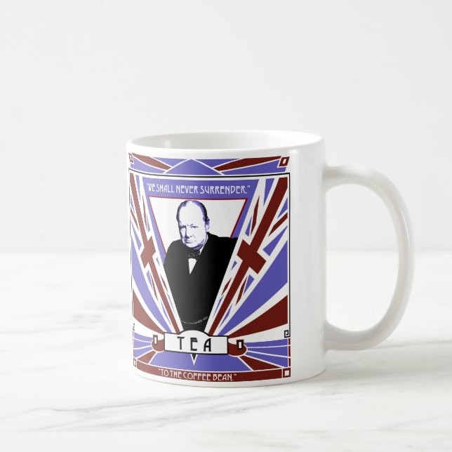 Caneca De Café Chá de Union Jack do art deco de Winston Churchill (Direita)
