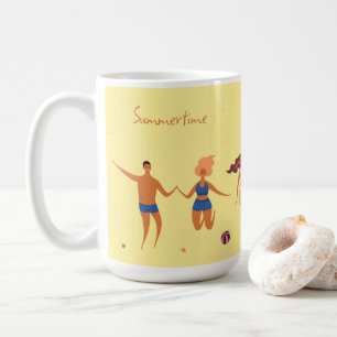 Caneca De Café Chá divertido da festa da praia em verão