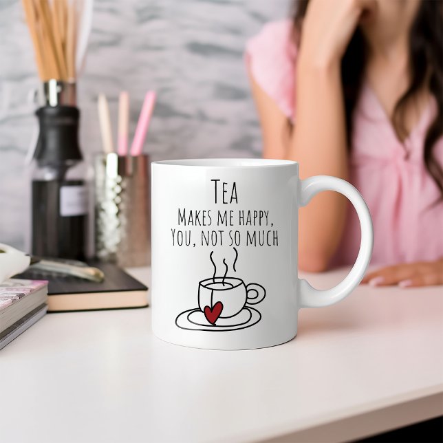 Caneca de Café - Chá Engraçado Me Faz Feliz (Criador carregado)
