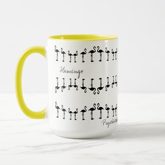 Caneca de Café / Chá Flamingo Psicodélico Incrível (Esquerda)
