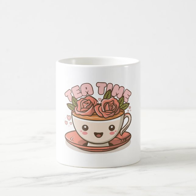 Caneca De Café Chá Hora Rosa Chá Kawaii (Centro)