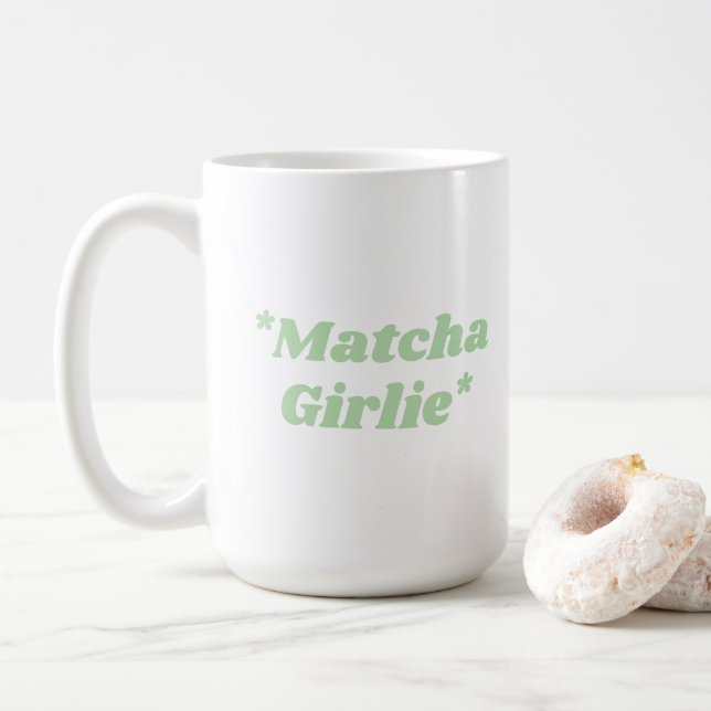Caneca de Café Chá Matcha Menina (Com Donut)
