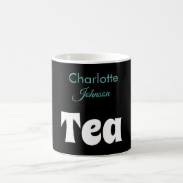 Caneca De Café Chá | Nome Tipografia do Teto Negro Na moda