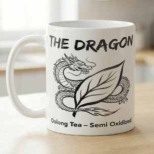 Caneca De Café Chá Oolong Dragão Zen Desenho a Linha