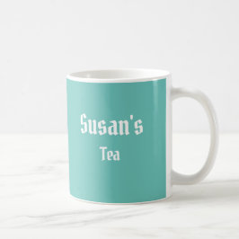 Caneca De Café Chá Verde-Teal Personalizado ou Cama-Café
