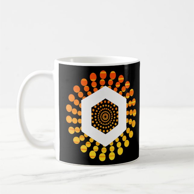 Caneca De Café Chainlink Link Crypto Currency Circle Laranja (Esquerda)