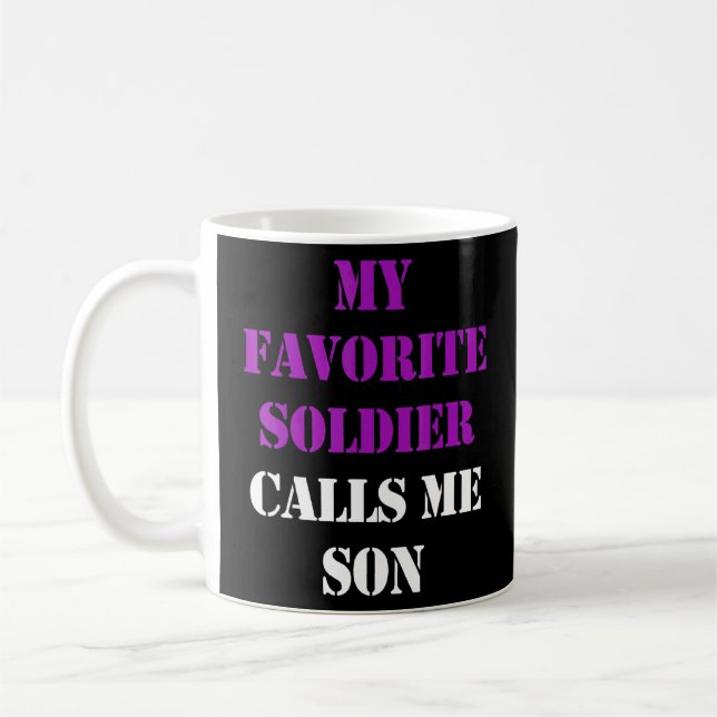 Caneca De Café Chamadas Roxosas Mês Infantil Militar 11 (Esquerda)