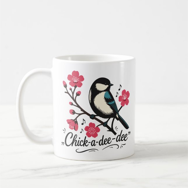 Caneca De Café chamado do passarinho chick-a-dee-dee-dee (Esquerda)