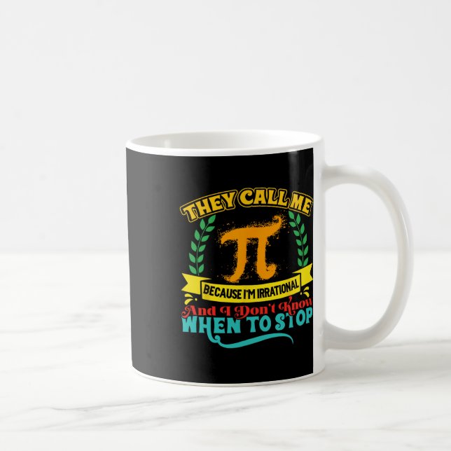 Caneca De Café Chamam-Me Professor De Geek De Matemática Pi 3,14  (Direita)