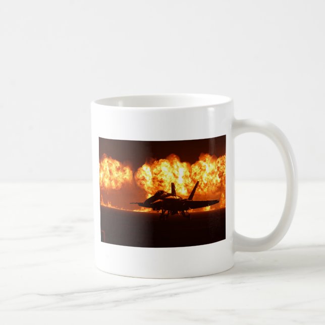 Caneca De Café Chamas de Caça a Jato (Direita)