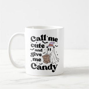 Caneca De Café Chame-me de Bonito e Me Dê Dia de as Bruxas engraç