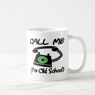 Caneca De Café Chame-me, mim são velha escola com telefone retro