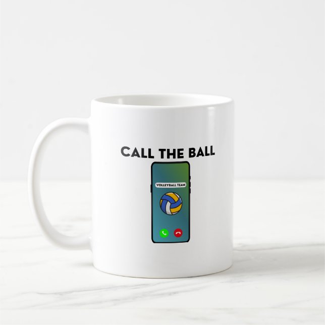 Caneca De Café Chame O Jogador De Voleibol Engraçado (Esquerda)