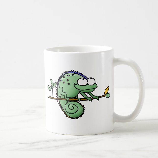 Caneca De Café Chameleon Cute Funny (Direita)