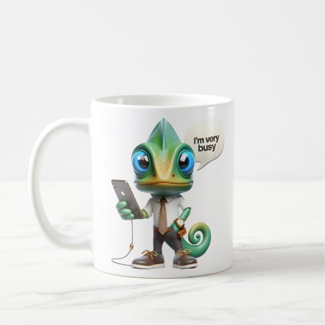 Caneca De Café Chameleon em uma gravata (Esquerda)