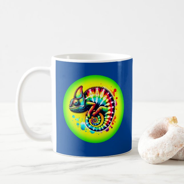 Caneca De Café Chameleon Tie-Dye (Com Donut)