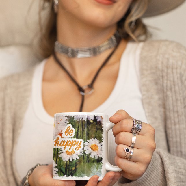 Caneca De Café Chamomile Flower Mug (Watercolor Daisy Flower Coffee Mug)