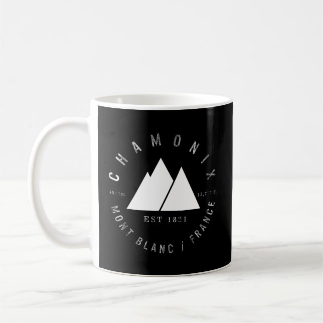 Caneca De Café Chamonix Valley Mont Blanc France Snowboard (Esquerda)