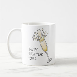 Caneca De Café Champagne Ano Novo