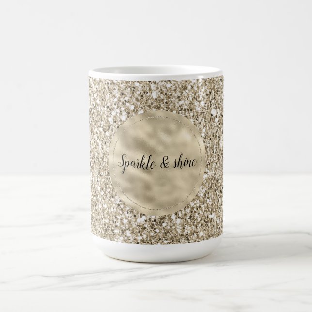 Caneca De Café Champanhe Dourado Glitzy (Centro)