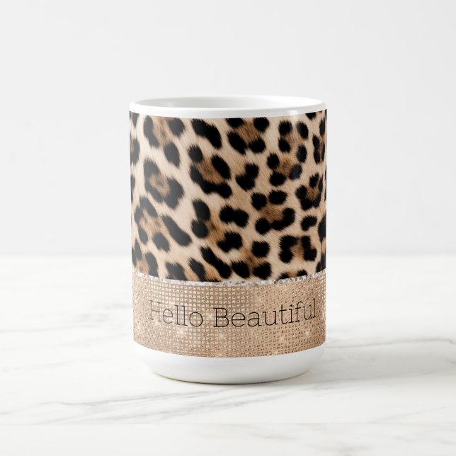 Caneca De Café Champanhe Glitz Cream Leopardo (Centro)