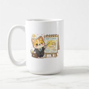 Caneca De Café Chance de Cochilo Divertido do Corgi no Tempo