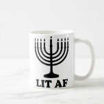 Caneca De Café Chanukah engraçado af iluminado menorah de<br><div class="desc">Chanukah engraçado af iluminado menorah de hanukkah</div>