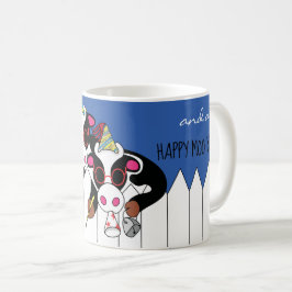 Caneca De Café Chanukah Mug 11 oz. "Feliz Ano da Moo"