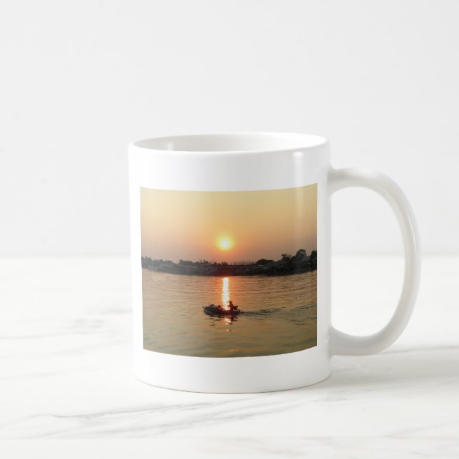 Caneca De Café Chao Phraya River Sunset ... Ayutthaya, Tailândia (Direita)