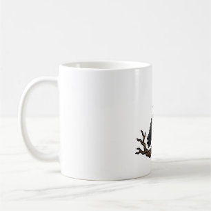 Caneca De Café Chapéu de Bruxa de Corvo Arte Gótica de Halloween