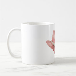 Caneca De Café Chapéu de Cowboy Cowgirl Estrelas Prateadas Vermel