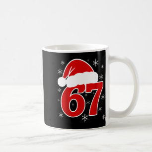 Caneca De Café Chapéu de Natal do Papai Noel Seis Sete 6 7 67 Mem