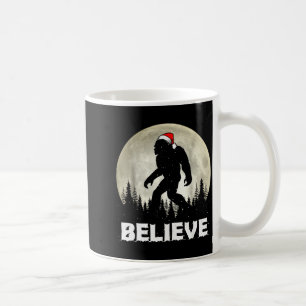 Caneca De Café Chapéu de Papai Noel Bigfoot Acredite Luzes de Nat