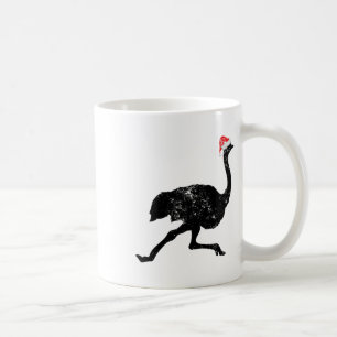 Caneca De Café Chapéu de Papai Noel de Avestruz - Pijama de Natal